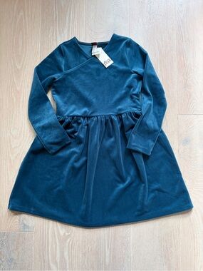 Tea Collection Long-Sleeve Velour Dress - sz 10 NWT